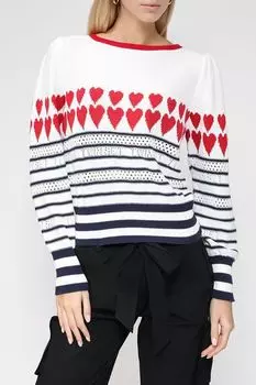 Хлопковый пуловер с О-вырезом TWINSET