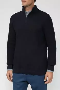 Хлопковый пуловер с воротником на молнии Esprit Casual