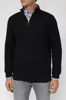 Хлопковый пуловер с воротником на молнии Esprit Casual