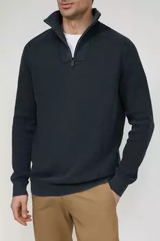 Хлопковый пуловер с воротником на молнии Esprit Casual