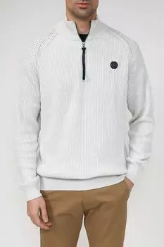 Хлопковый пуловер с воротником на молнии LERROS