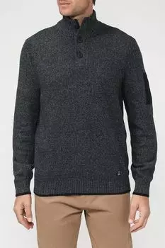 Хлопковый пуловер с воротником на пуговицах LERROS