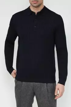 Хлопковый пуловер с воротником на пуговицах Strellson