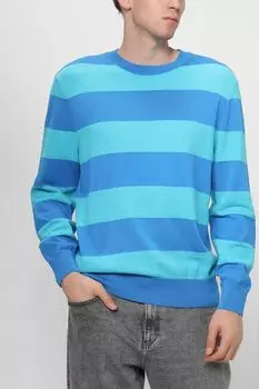 Хлопковый пуловер в полоску BOSS