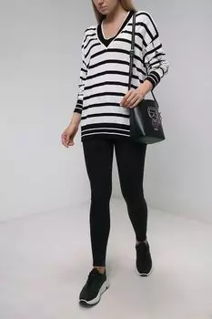 Хлопковый пуловер в полоску Karl Lagerfeld