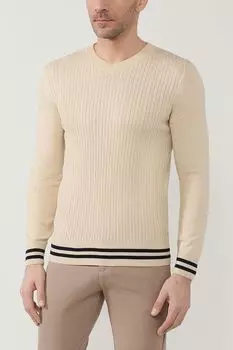 Хлопковый пуловер в рубчик D.Molina