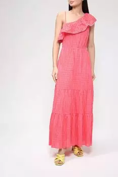 Хлопковый сарафан на одно плечо Naf Naf