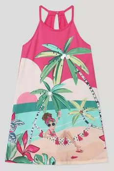 Хлопковый сарафан с принтом Mayoral