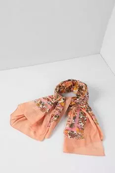Хлопковый шарф с цветочным принтом Naf Naf