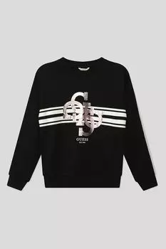 Хлопковый свитшот с логотипом бренда Guess