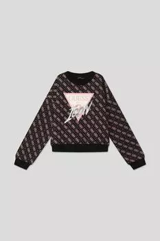 Хлопковый свитшот с монограммой бренда Guess