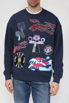 Хлопковый свитшот с нашивками Scotch & Soda