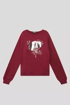 Хлопковый свитшот с принтом Benetton