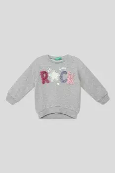 Хлопковый свитшот с принтом Benetton