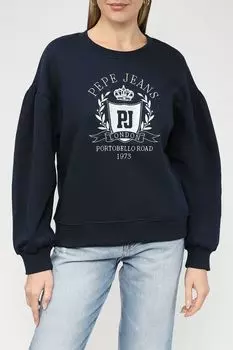 Хлопковый свитшот с принтом бренда PEPE JEANS