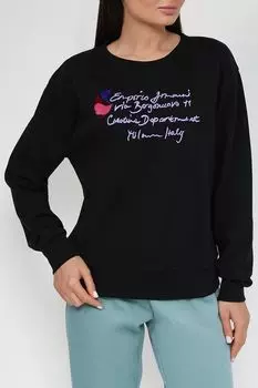 Хлопковый свитшот с принтом EMPORIO ARMANI