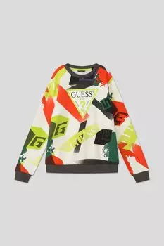 Хлопковый свитшот с принтом Guess