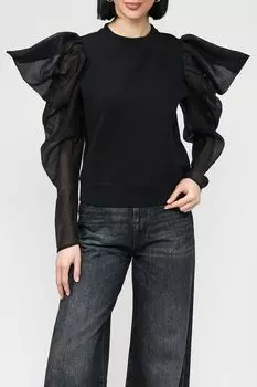 Хлопковый свитшот с пышными рукавами Karl Lagerfeld