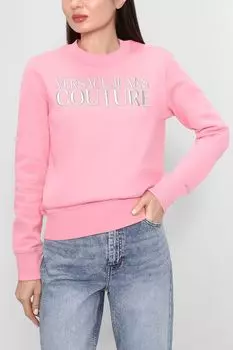 Хлопковый свитшот с вышитой надписью VERSACE JEANS COUTURE