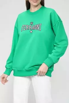 Хлопковый свитшот с вышитым логотипом Chiara Ferragni