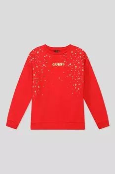 Хлопковый свитшот со стразами Guess