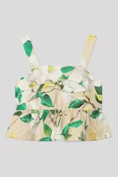Хлопковый топ с цветочным принтом Mayoral