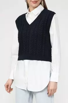Хлопковый жилет с V-вырезом текстурной вязки OVS