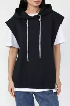 Худи хлопковое без рукавов Pinko