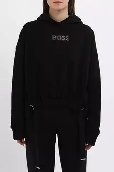 Худи хлопковое логотипом из страз BOSS