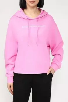 Худи хлопковое оверсайз кроя Ea7