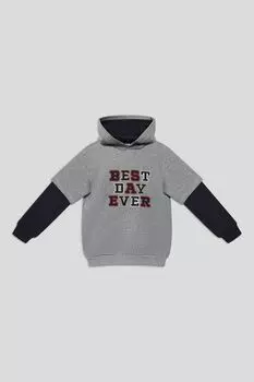 Худи хлопковое с двойным рукавом и принтом Nukutavake