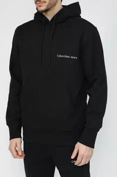 Худи хлопковое с карманом Calvin Klein Jeans