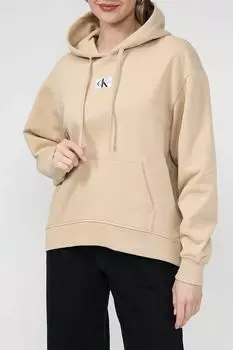 Худи хлопковое с карманом Calvin Klein Jeans