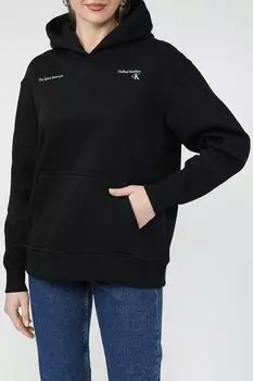 Худи хлопковое с карманом Calvin Klein Jeans