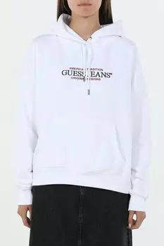 Худи хлопковое с карманом Guess Jeans