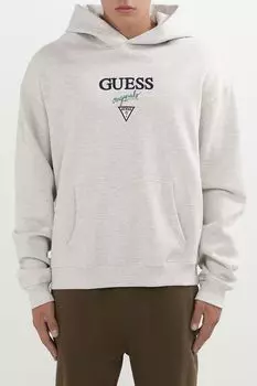 Худи хлопковое с карманом Guess Jeans