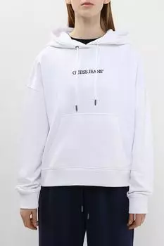 Худи хлопковое с карманом Guess Jeans
