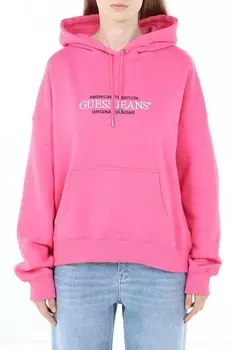 Худи хлопковое с карманом Guess Jeans