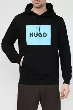Худи хлопковое с карманом HUGO
