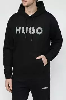 Худи хлопковое с карманом HUGO
