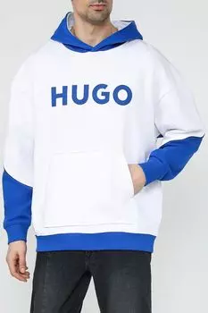 Худи хлопковое с карманом HUGO BLUE