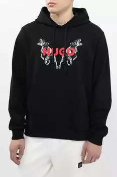 Худи хлопковое с карманом HUGO