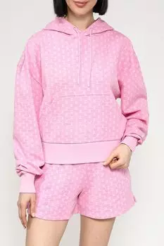 Худи хлопковое с карманом и принтом HUGO BLUE