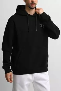 Худи хлопковое с карманом Karl Lagerfeld