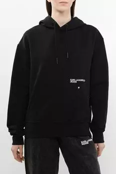 Худи хлопковое с карманом Karl Lagerfeld Jeans