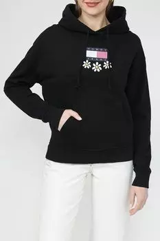 Худи хлопковое с карманом Tommy Jeans