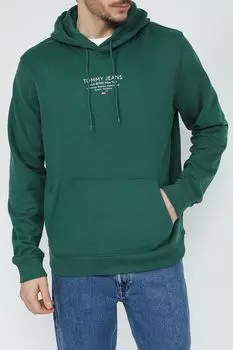 Худи хлопковое с карманом Tommy Jeans