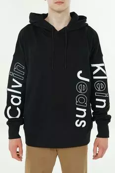Худи хлопковое с логотипом Calvin Klein Jeans