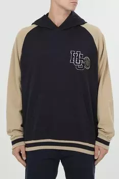 Худи хлопковое с логотипом HUGO BLUE