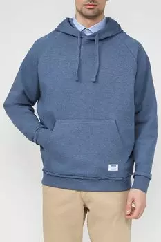 Худи хлопковое с необработанными швами HUGO BLUE